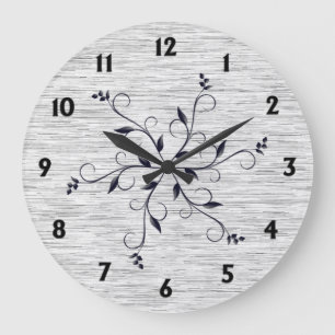 Schicke statische Textur schwarze Zahlen Große Wanduhr