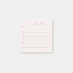 Schicke Staubige Flieder-Schleifen-Punkt-To-Do-Lis Post-it Klebezettel