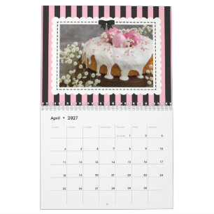 Schicke Streifen-Bogen-Geschäftsbäckerei-Werbefoto Kalender