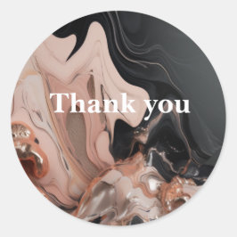 schicke Taupe Marmortextur Runder Aufkleber