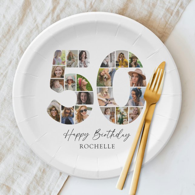 Schicke Teller zum 50. Geburtstag mit Foto (Von Creator hochgeladen)