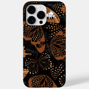 Schicke Terrakotta-Braun und Schwarz Schmetterling Case-Mate iPhone 14 Pro Max Hülle