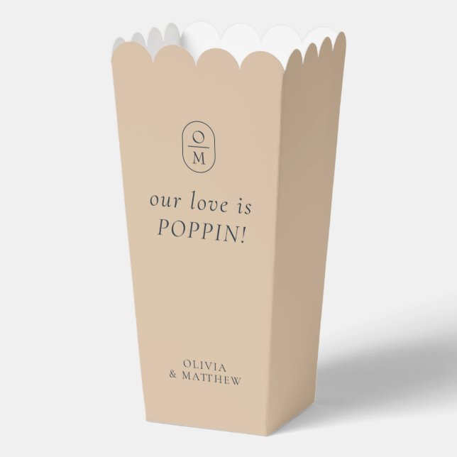 Schicke Ton-Monogramm-Popcorn-Geschenkbox Geschenkschachtel (Vorderseite)