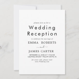 Schicke Typografie   Hochzeitsempfangseinladung Einladung