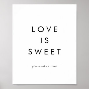 Schicke Typografie Liebes ist süße Hochzeitstafel Poster