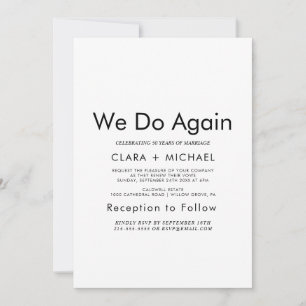 Schicke Typografie "We Do Again" Erneuerung der Eh Einladung