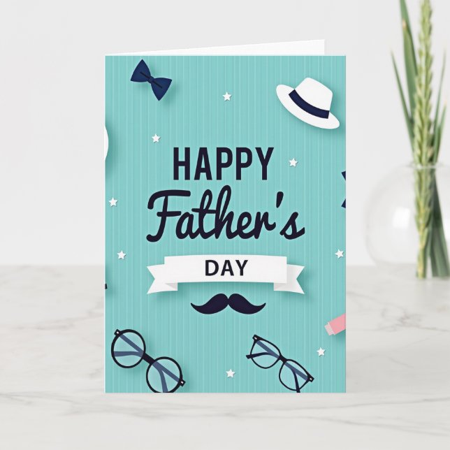 Schicke Vatertagskarten-Ikonen Karte (Vorderseite)