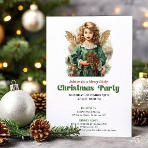 Schicke viktorianische Weihnachtsengel-Party-Einla Einladung