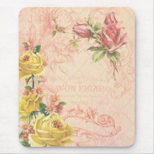 Schicke Vintage-Blumen-Mauspad Mousepad