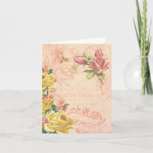 Schicke Vintage-Blumen-Notizkarte Karte