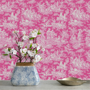 Schicke Vintage-Klassiker in heißem Rosa-Muster Tapete