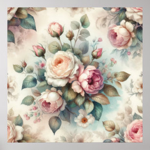Schicke Vintage-Rose Poster