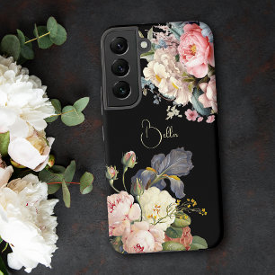 Schicke Vintage-Rosen und -Schwertlilien mit Perso Samsung Galaxy Hülle
