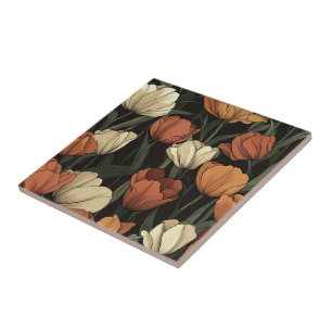 Schicke Vintage-Tulpen-Keramikfliese für Küchenbod Fliese