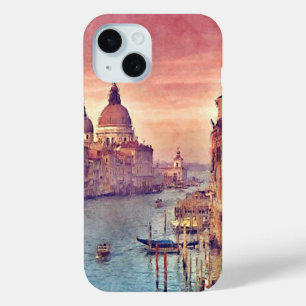 Schicke Vintage-Venedig-Kanal-Pastell-Aquarell-Kun Case-Mate iPhone Hülle