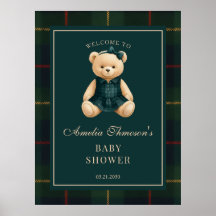 Schicke Vornehme Teddybär-Baby-Shower-Einladung