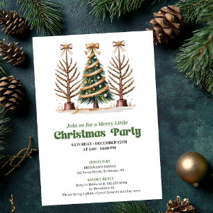 Schicke Wasserfarbe Leoparden-Weihnachtsbaum-Party Einladung