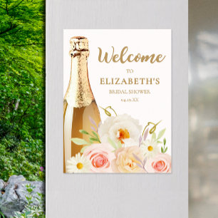 Schicke Wasserfarben-Blumen-Hochzeitsdusche-Willko Poster