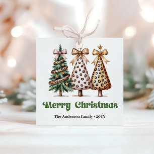 Schicke Weihnachtsbäume Minimalistischer personali Geschenkanhänger