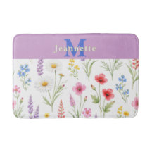 Schicke Wildblumen-Wasserfarben-Blumenmonogramm-Na