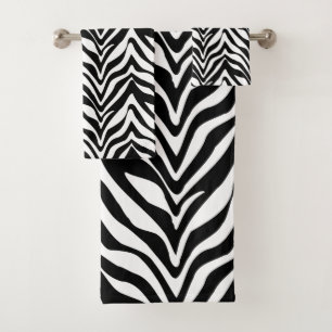 Schicke Zebra-Streifen Badhandtuch Set
