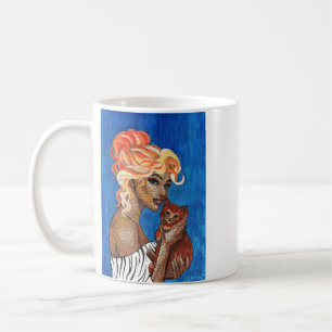Schicke Zeitungs-Text-Pop-Art-Katzenmutter-Geschen Kaffeetasse