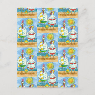 SCHICKEN DES MEERES, FAMILIENFREUNDLICHER CARTOON  POSTKARTE