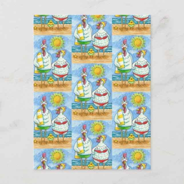 SCHICKEN DES MEERES, FAMILIENFREUNDLICHER CARTOON  POSTKARTE (Vorderseite)