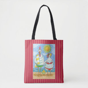 SCHICKEN DES MEERES, FUNNY CARTOON TOTE BAG Red