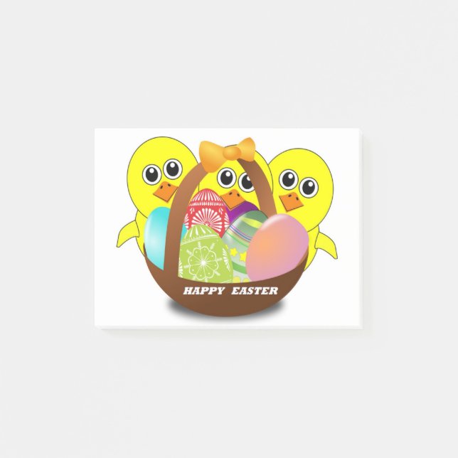 SCHICKEN "GLÜCKLICH" POST-IT KLEBEZETTEL (Vorderseite)