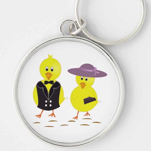 SCHICKEN "GLÜCKLICH" SCHLÜSSELANHÄNGER (Vorne)