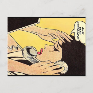 Schicken Sie einfach Schokolade Vintage Kunst Feiertagspostkarte