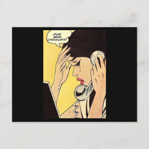 Schicken Sie einfach Schokolade Vintages Comic Postkarte