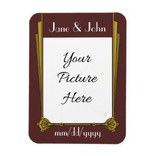 Schicker Art Deco in Rot Save-the-Date Magnet