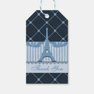 Schicker blauer Eiffelturm danken Ihnen Geschenkanhänger