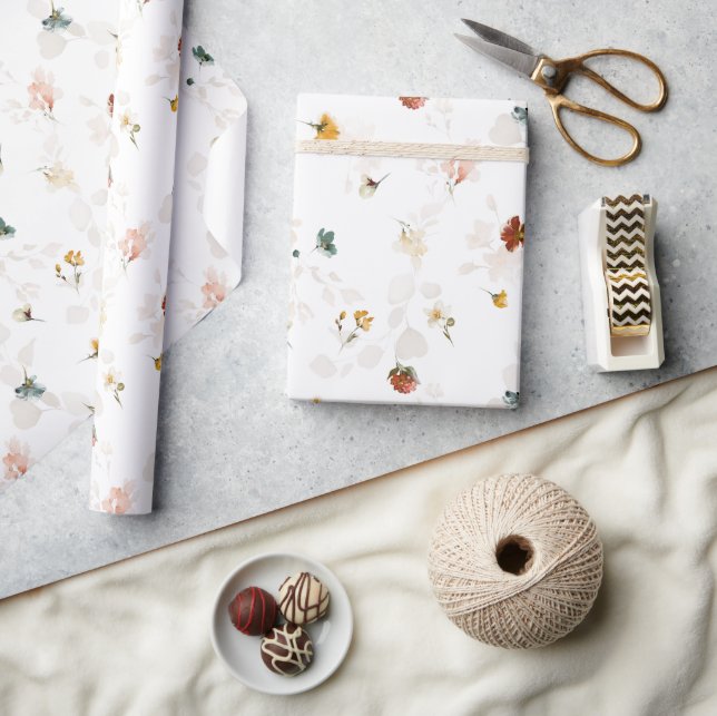 Schicker Boho-Blumengarten Geschenkpapier (Kunsthandwerk)