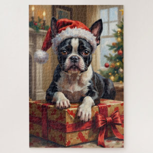 Schicker Boston Terrier Hund Weihnachtsgeschenk Puzzle