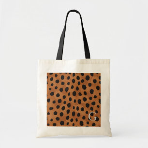 Schicker brauner Cheetah-Druck Monogramm Tragetasche