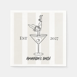 Schicker Doodle Martini Junggesellinnenabschied Co Serviette