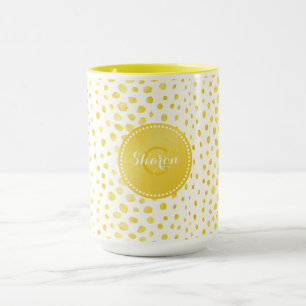 Schicker falscher Gold-Glitter-Cheeta-Druck-Monogr Tasse
