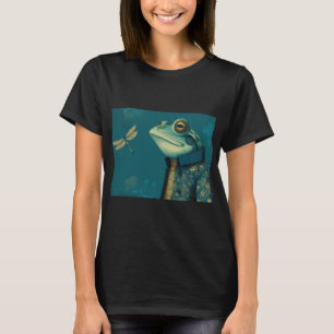 Schicker Frosch & Libelle - Surrealistisches Vinta T-Shirt