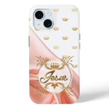 Schicker Glaube Rosa Satin Goldene Kronen Design J