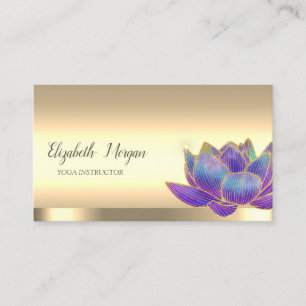 Schicker Glitter-Veilchen-Lotus-Blumen-Yoga-Lehrer Visitenkarte