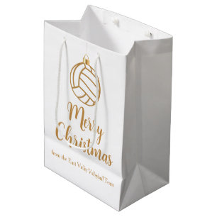 Schicker Gold-Volleyball Frohe Weihnachten Benutze Mittlere Geschenktüte