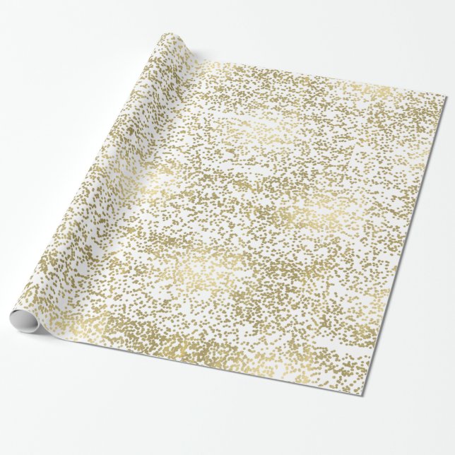 Schicker GoldConfetti Geschenkpapier (Ungerollt)