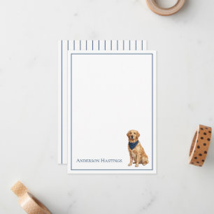 Schicker Golden Retriever und Streifen Mitteilungskarte