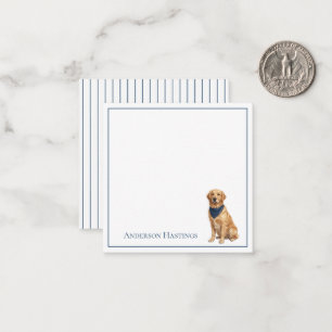 Schicker Golden Retriever und Streifen Mitteilungskarte