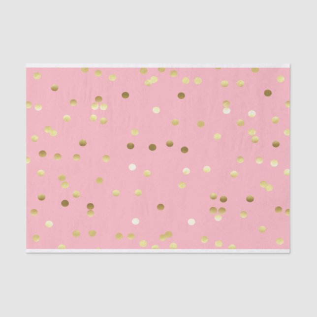 Schicker GoldfolieConfetti hellrosa Seidenpapier (Vorderseite)