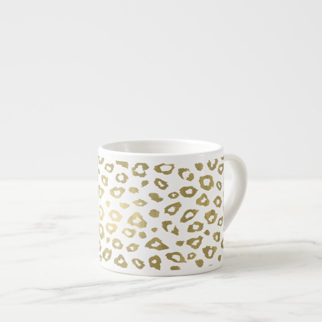 Schicker Goldleopard-Druck Espressotasse (Vorderseite Rechts)