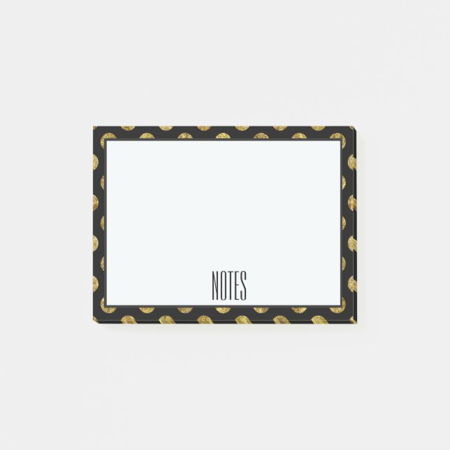 Schicker Goldzauber und -schwarze Flecken Post-it Klebezettel (Vorderseite)